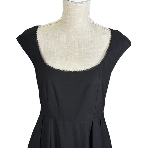 NWT Linen Vibes Lace Up A-line Midi Dress Women's Small Black Whimsygoth Chic - Picture 4 of 11